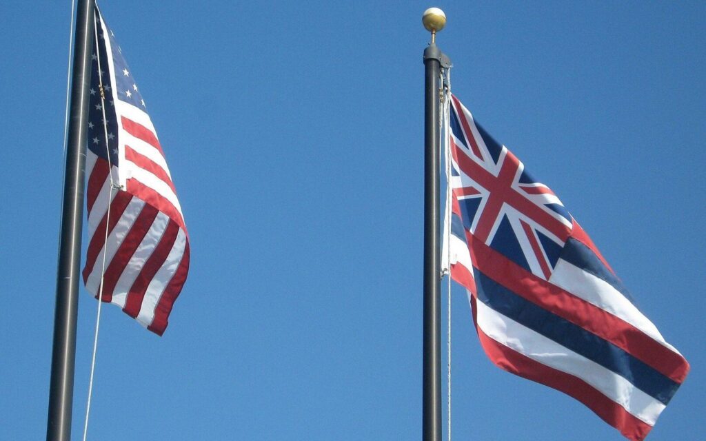 アメリカとハワイの国旗