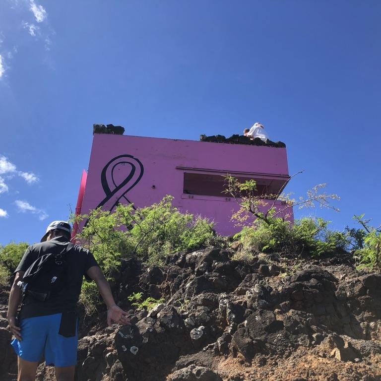 ハワイのピンクピルボックス登山ピルボックス
