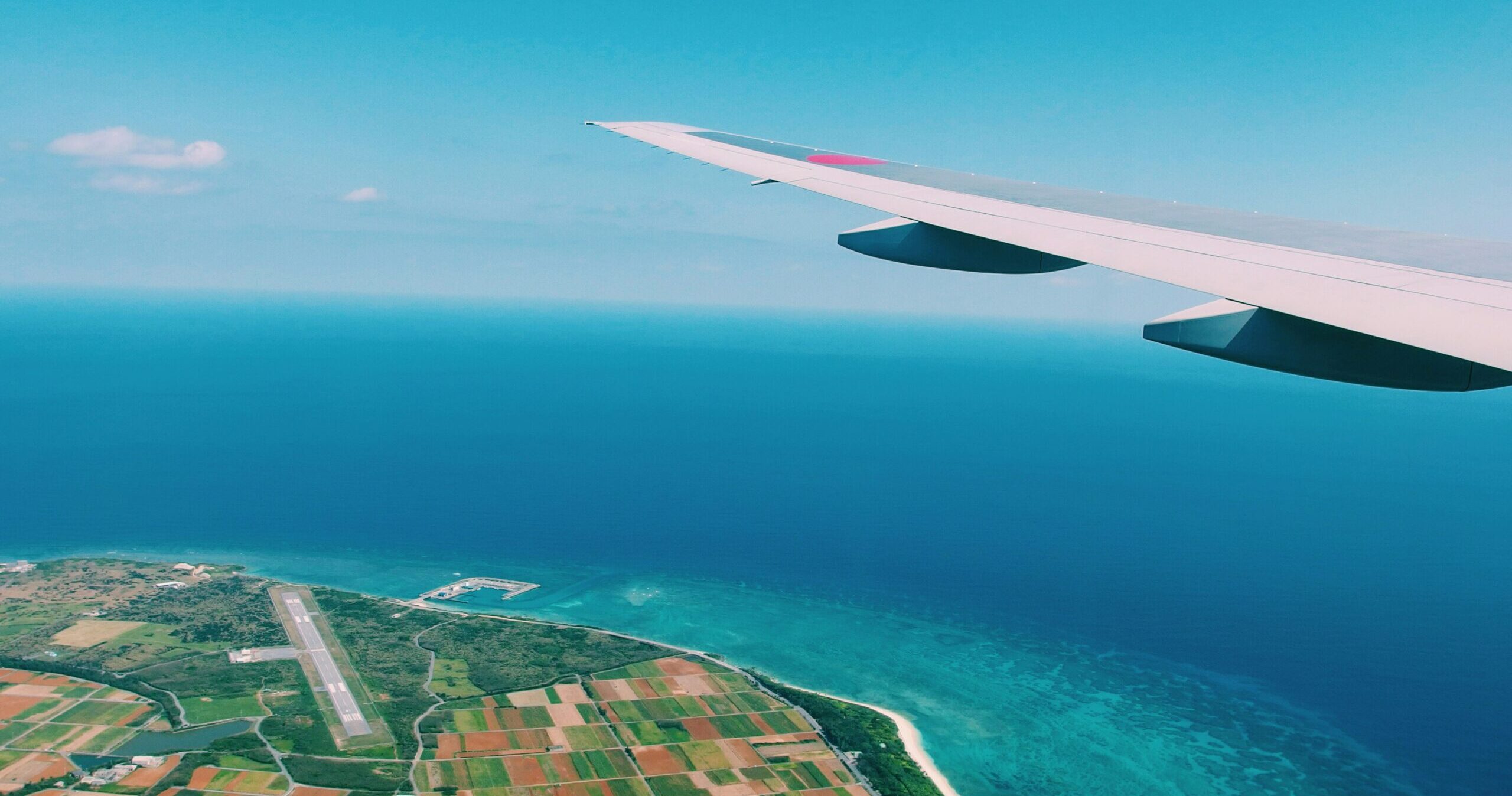 飛行機から見えるハワイの島